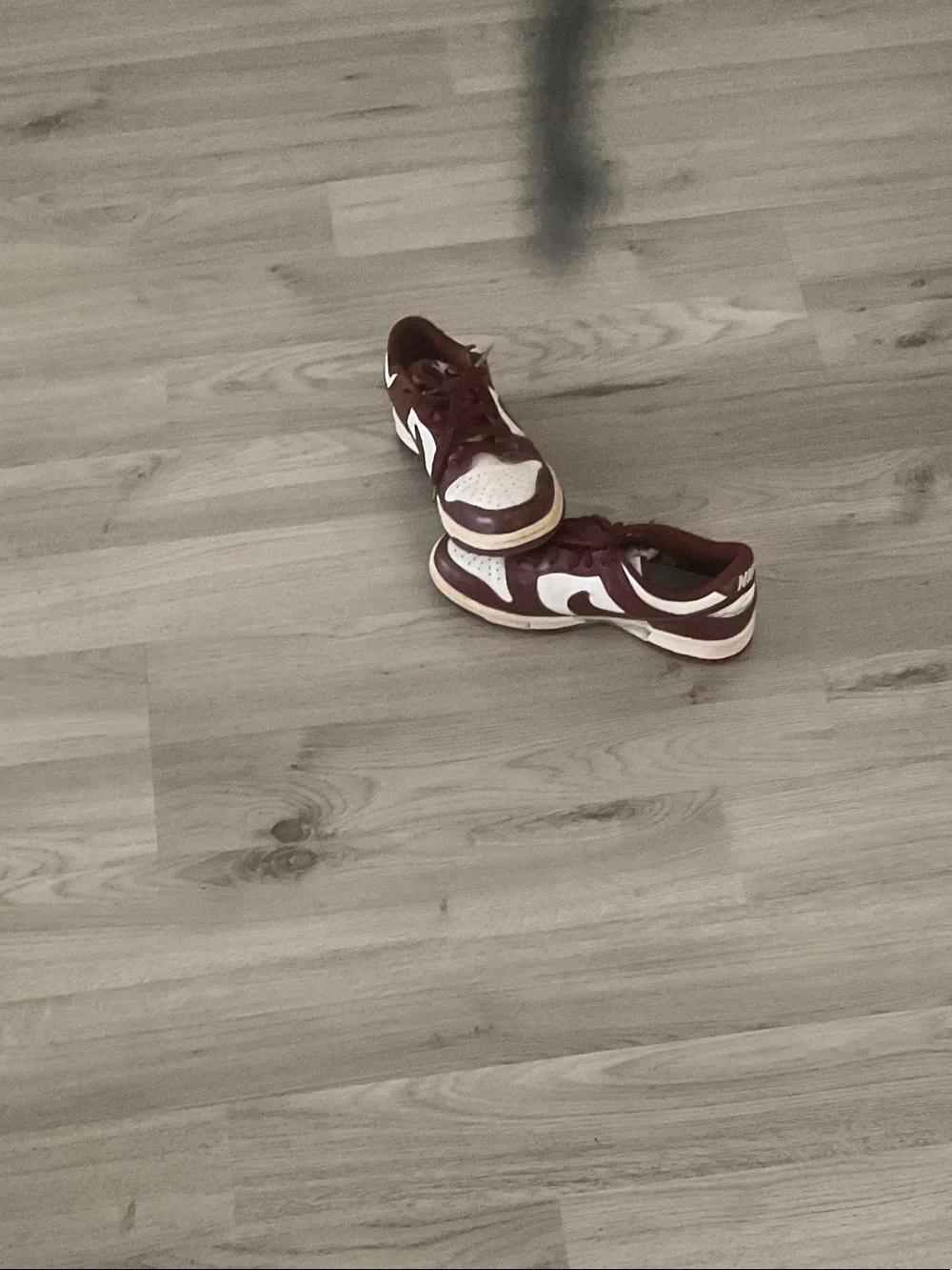 Women’s Burgundy and White Low-Top Sneakers